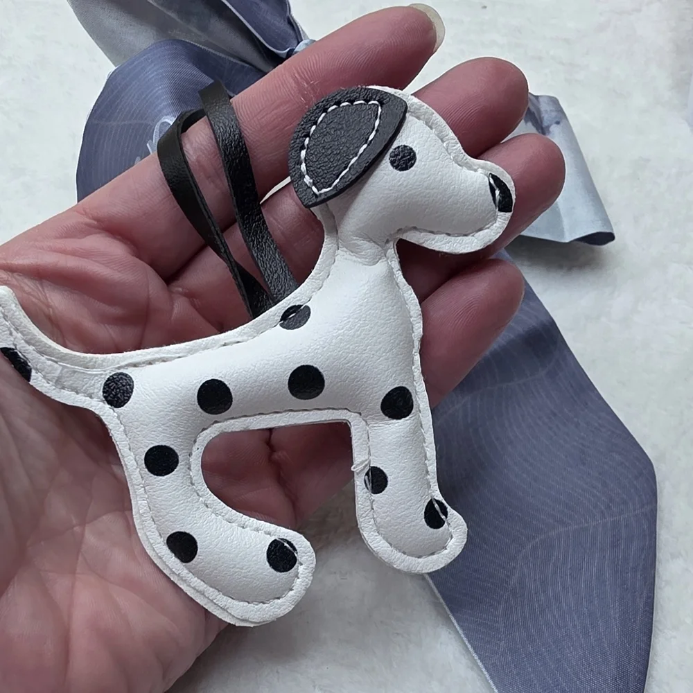 Dalmatian Bow Bag Purse Backpack Charm Keychain